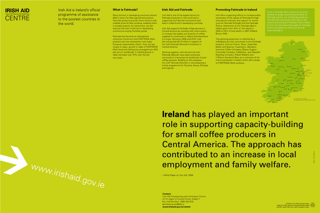 Ireland Has Played an Important Role in Supporting Capacity-Building for Small Coffee Producers in Central America