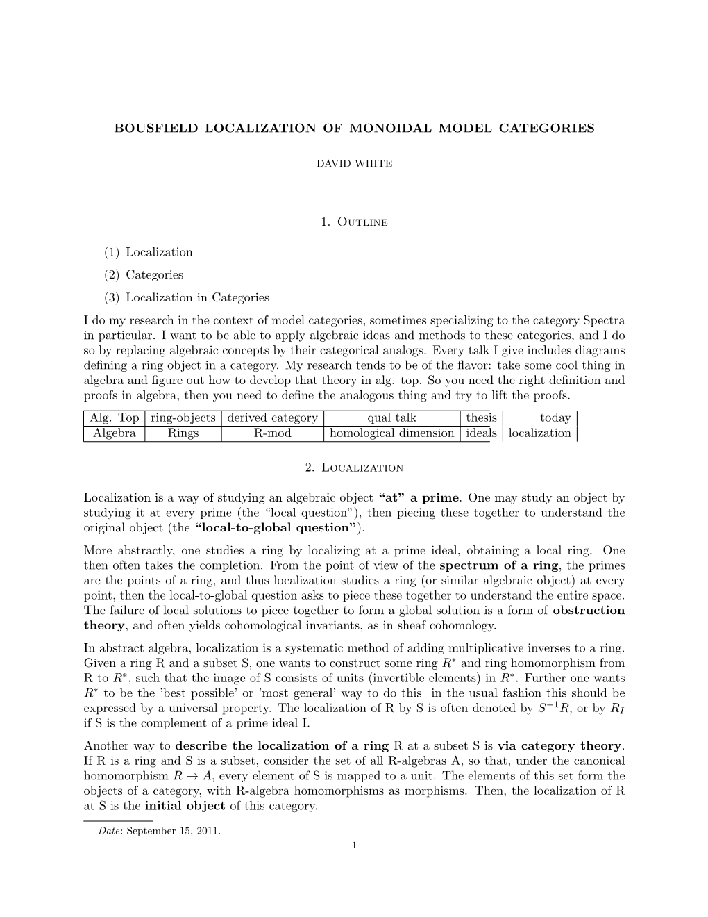 Bousfield Localization and Monoidal Model Categories