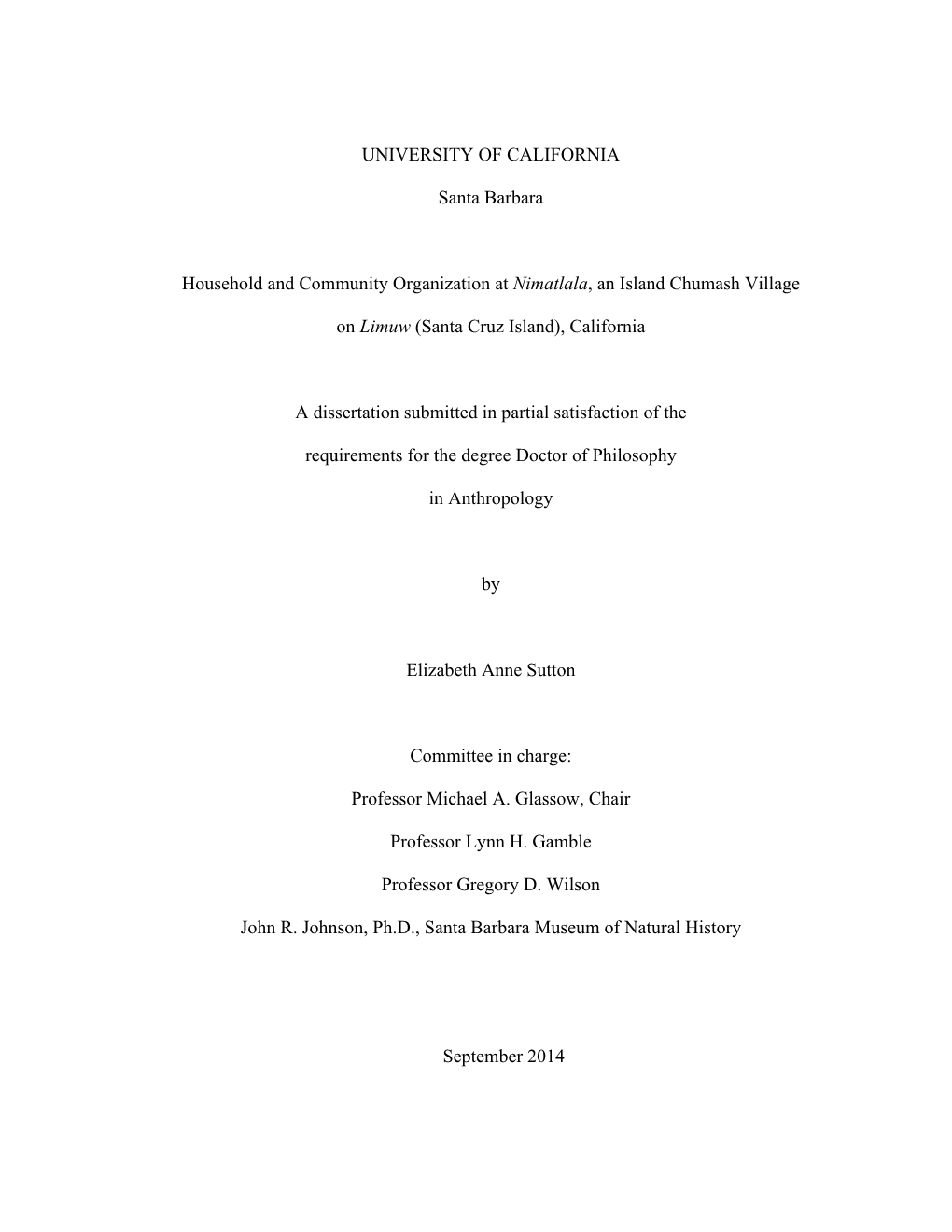 UC Santa Barbara Dissertation Template