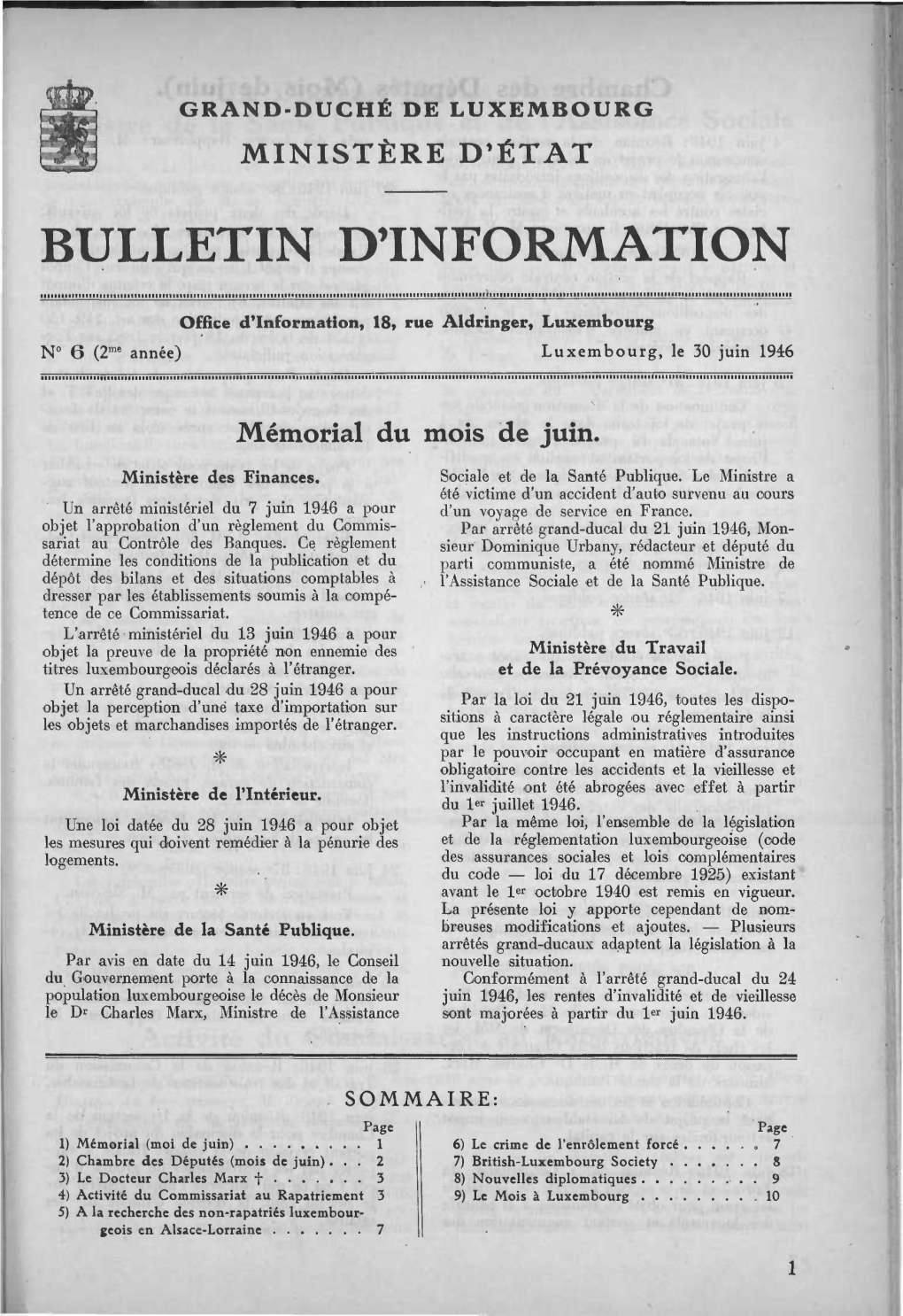 Bulletin D'information