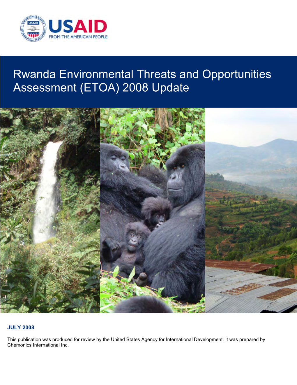 Rwanda Environmental Threats and Opportunities Assessment (ETOA) 2008 Update