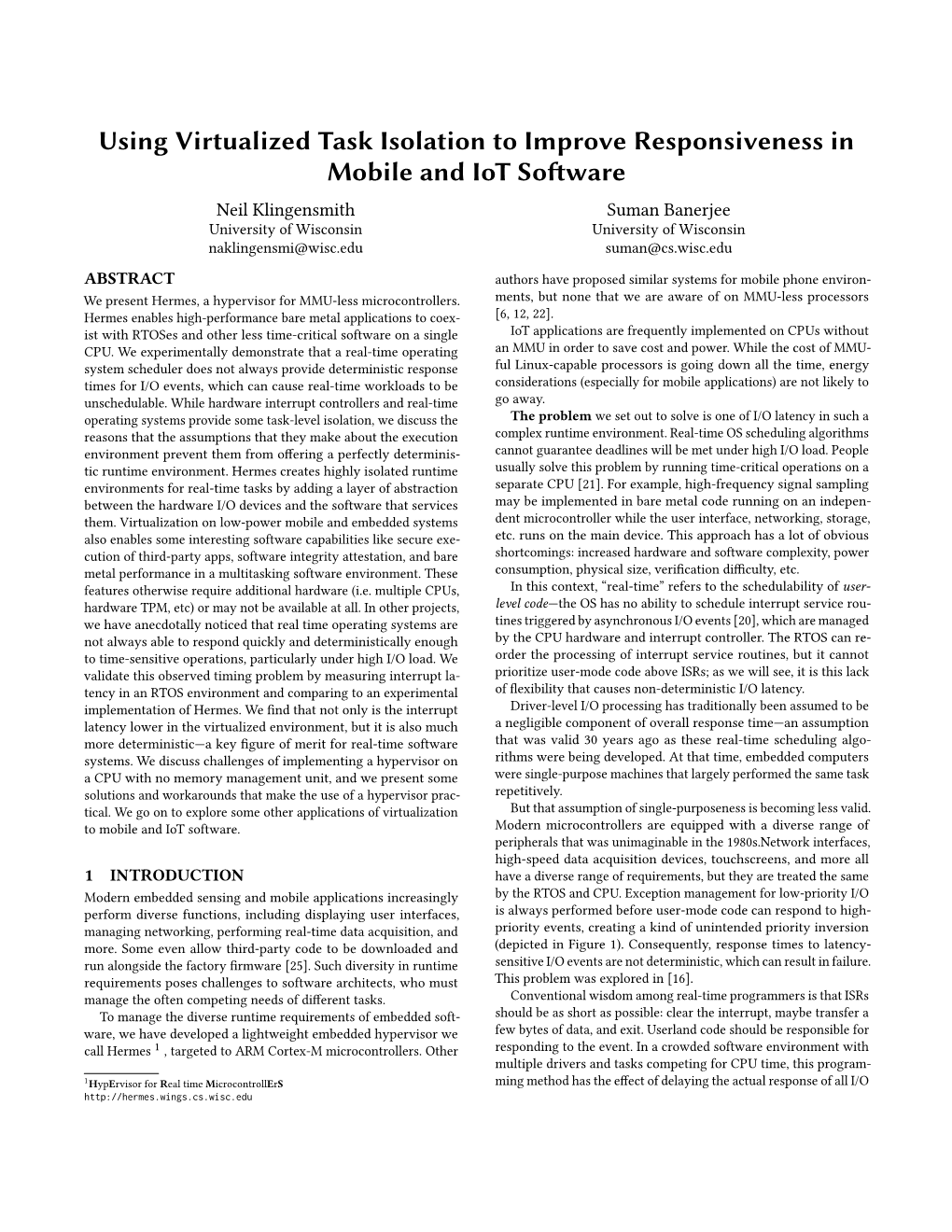 Using Virtualized Task Isolation to Improve Responsiveness in Mobile