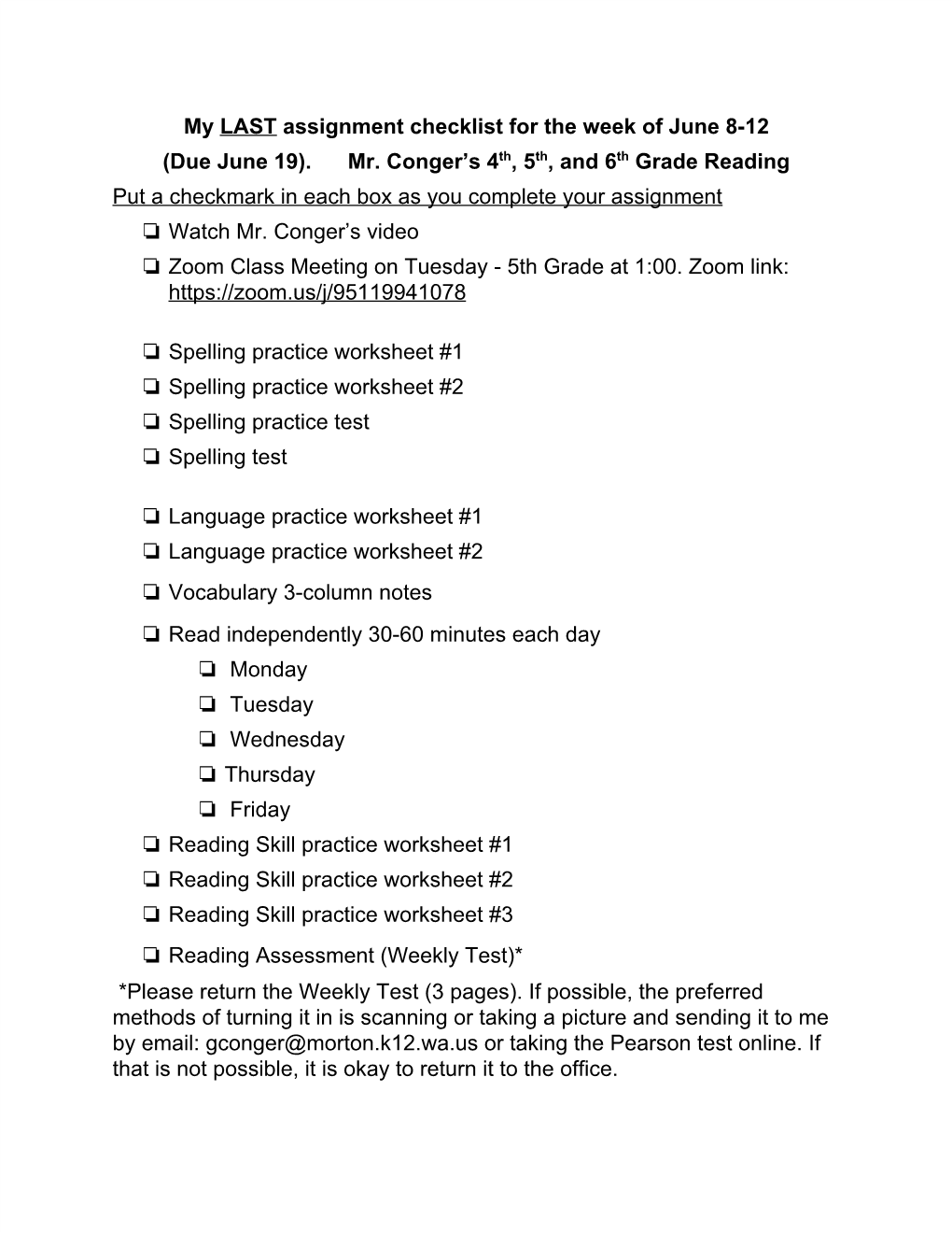 6.8.2020 4Th Grade Packet