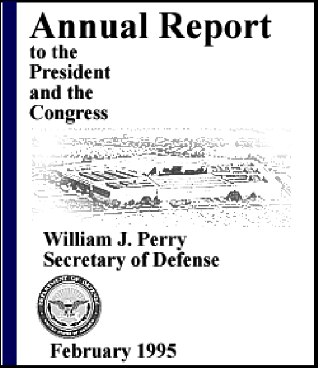 1995 Annual Defense Report Table of Contents