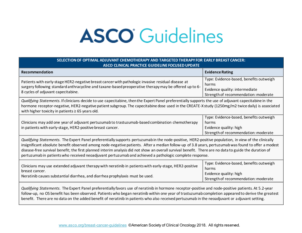 Selection of Optimal Adjuvant Chemotherapy And