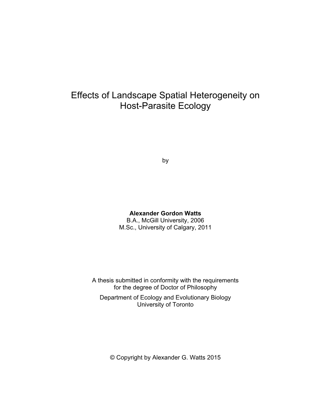 Effects of Landscape Spatial Heterogeneity on Host-Parasite Ecology