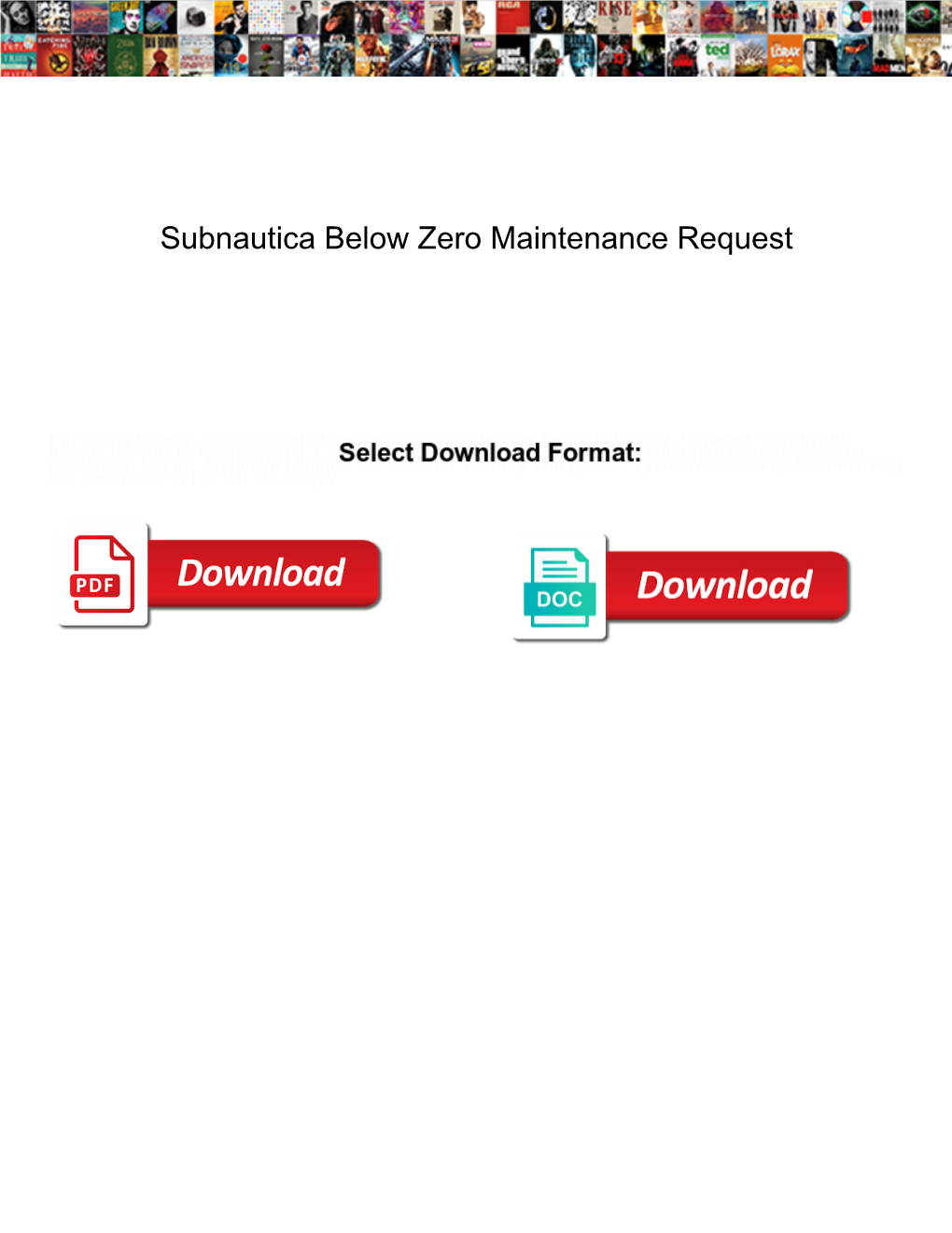 Subnautica Below Zero Maintenance Request