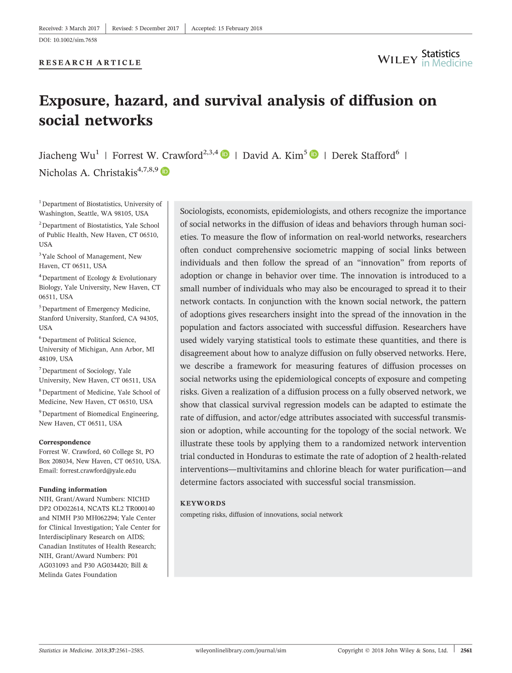 Exposure, Hazard, and Survival Analysis of Diffusion on Social Networks