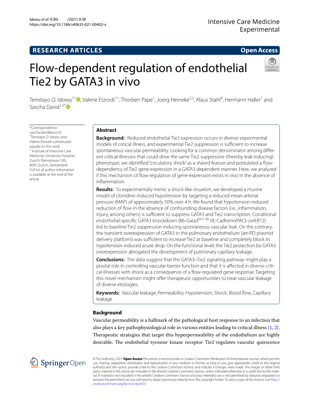 Flow-Dependent Regulation of Endothelial Tie2 by GATA3 in Vivo