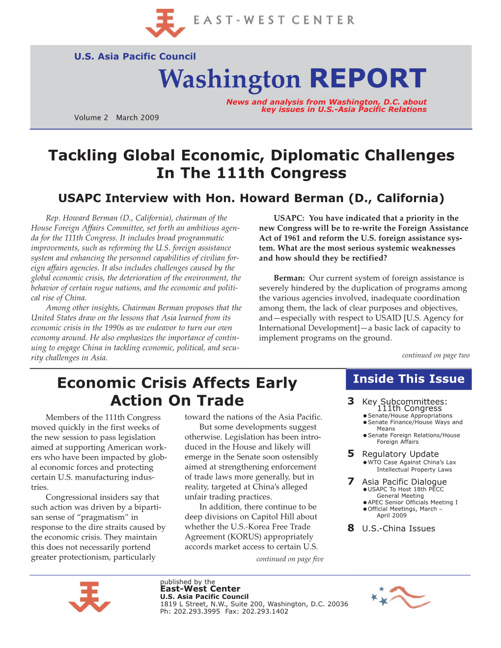 Washington REPORT News and Analysis from Washington, D.C