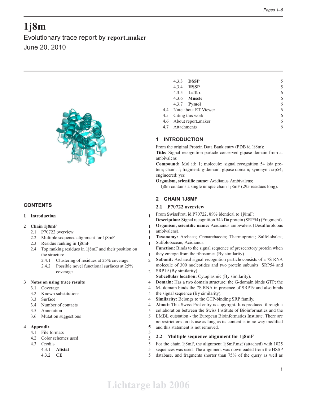 1J8m Lichtarge Lab 2006