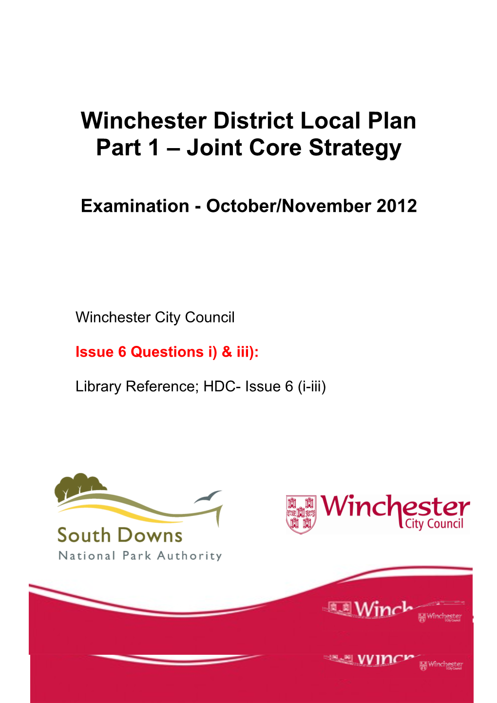 Winchester District Local Plan Part 1 Joint Core Strategy