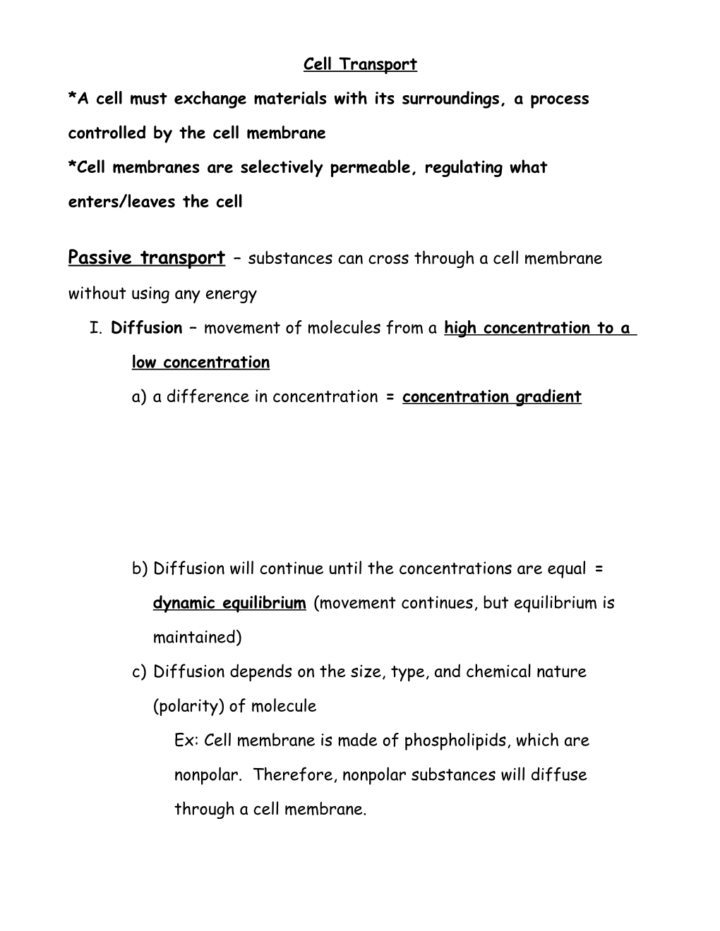 Chapter 5: Cell Transport