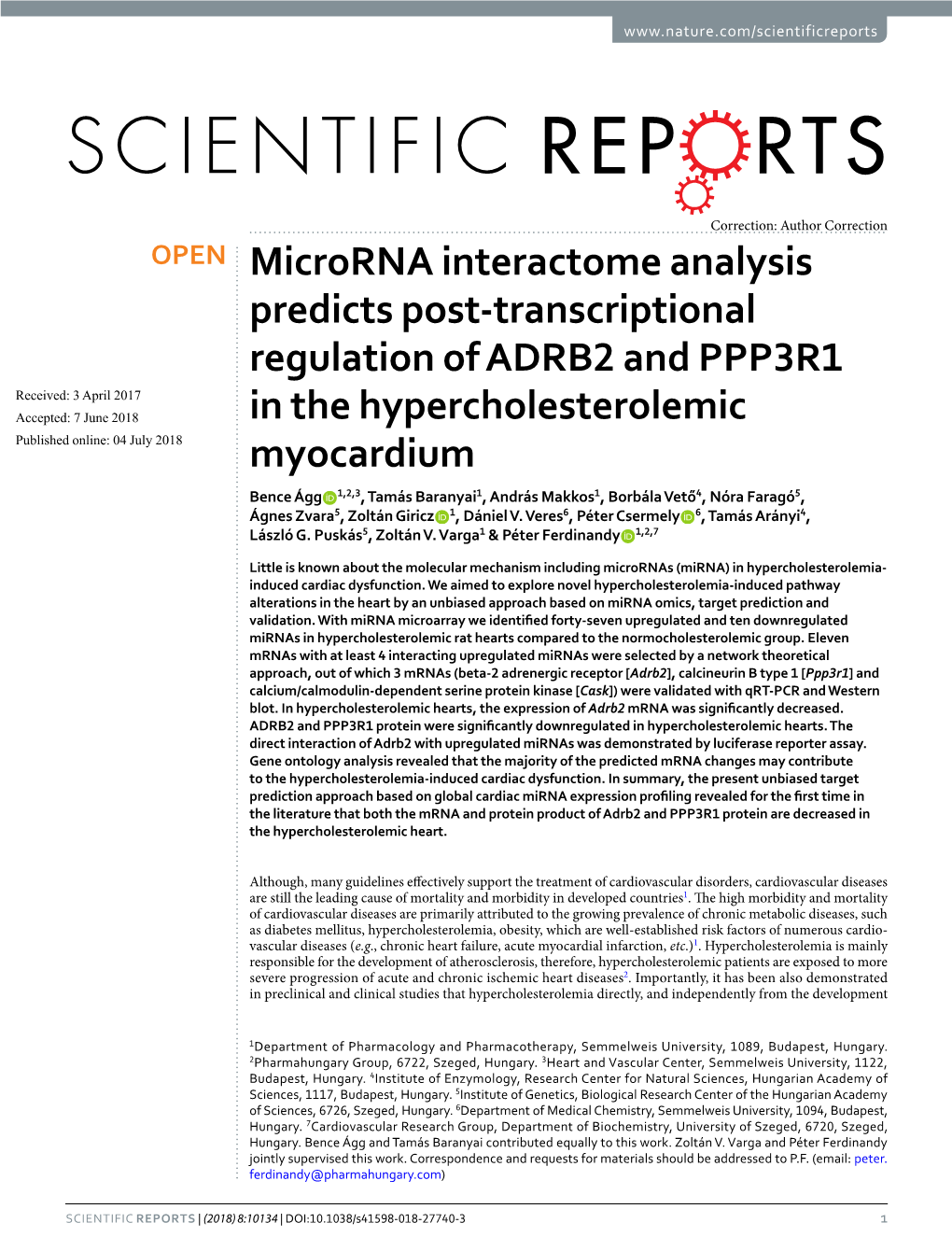 Microrna Interactome Analysis Predicts Post-Transcriptional