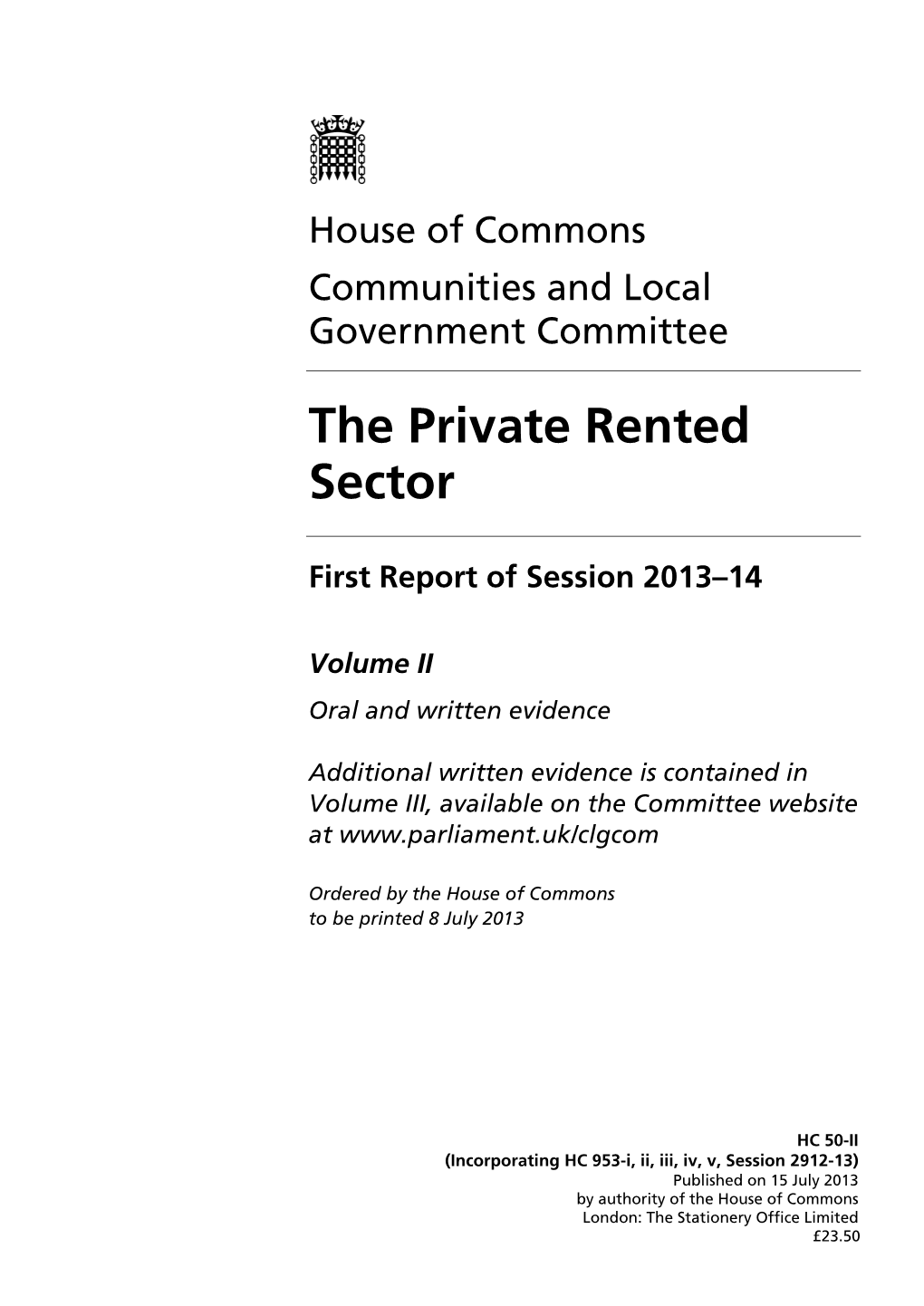 The Private Rented Sector