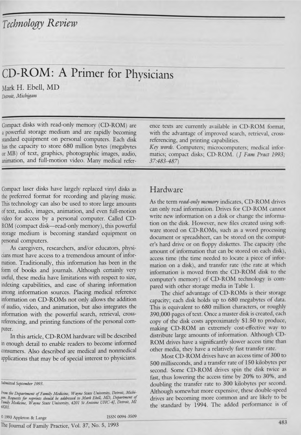 Technology Review CD-ROM: a Primer for Physicians