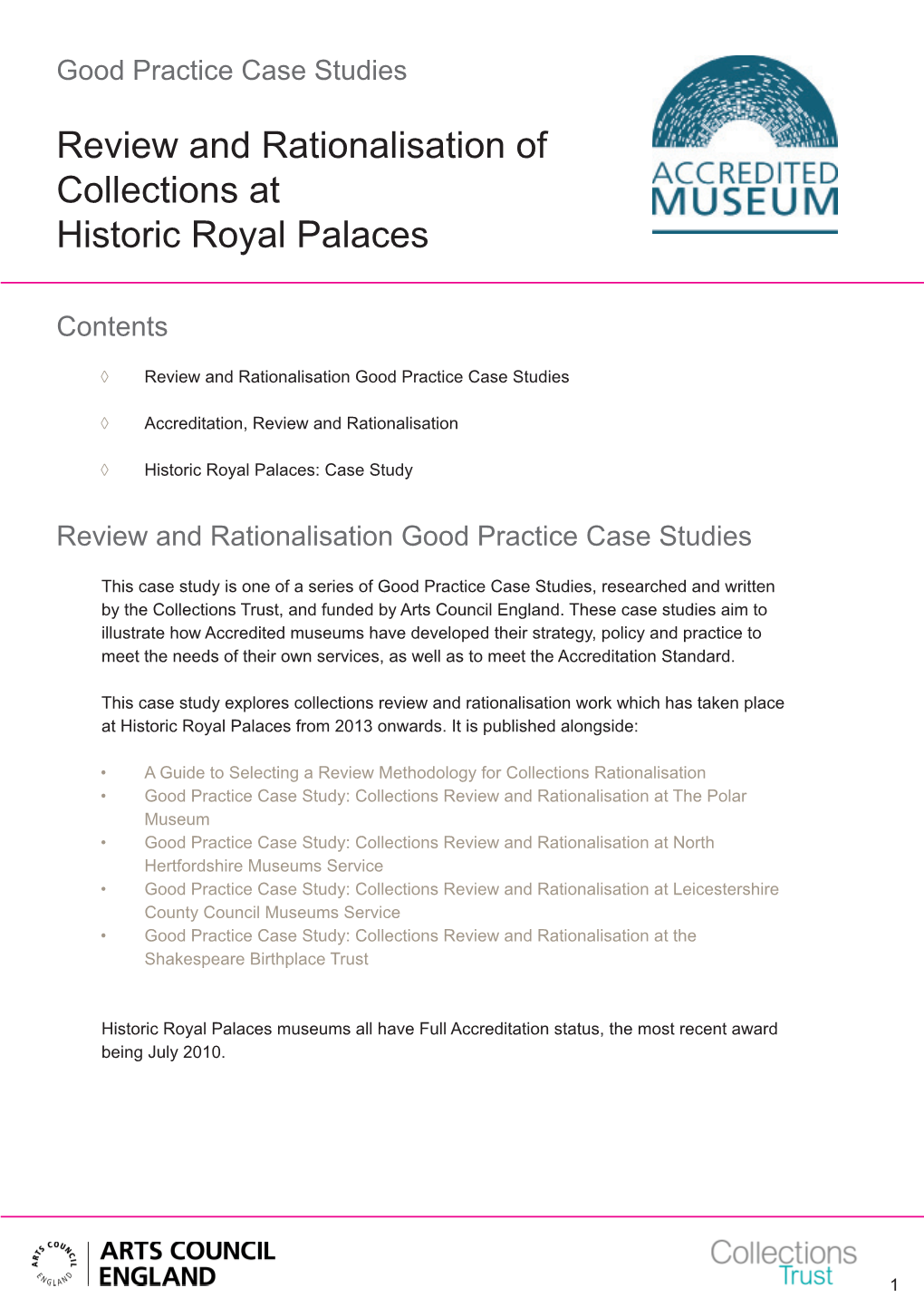 Review and Rationalisation of Collections at Historic Royal Palaces