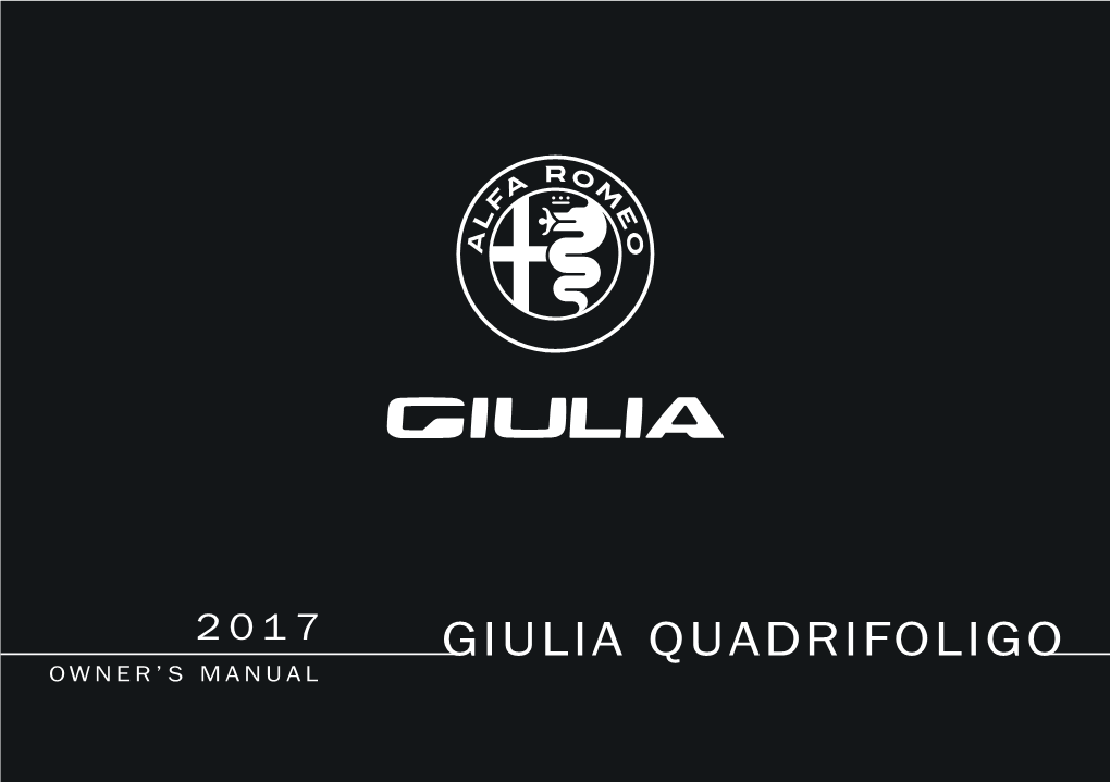 2017 Alfa Romeo Giulia Quadrifoglio Owner's Manual