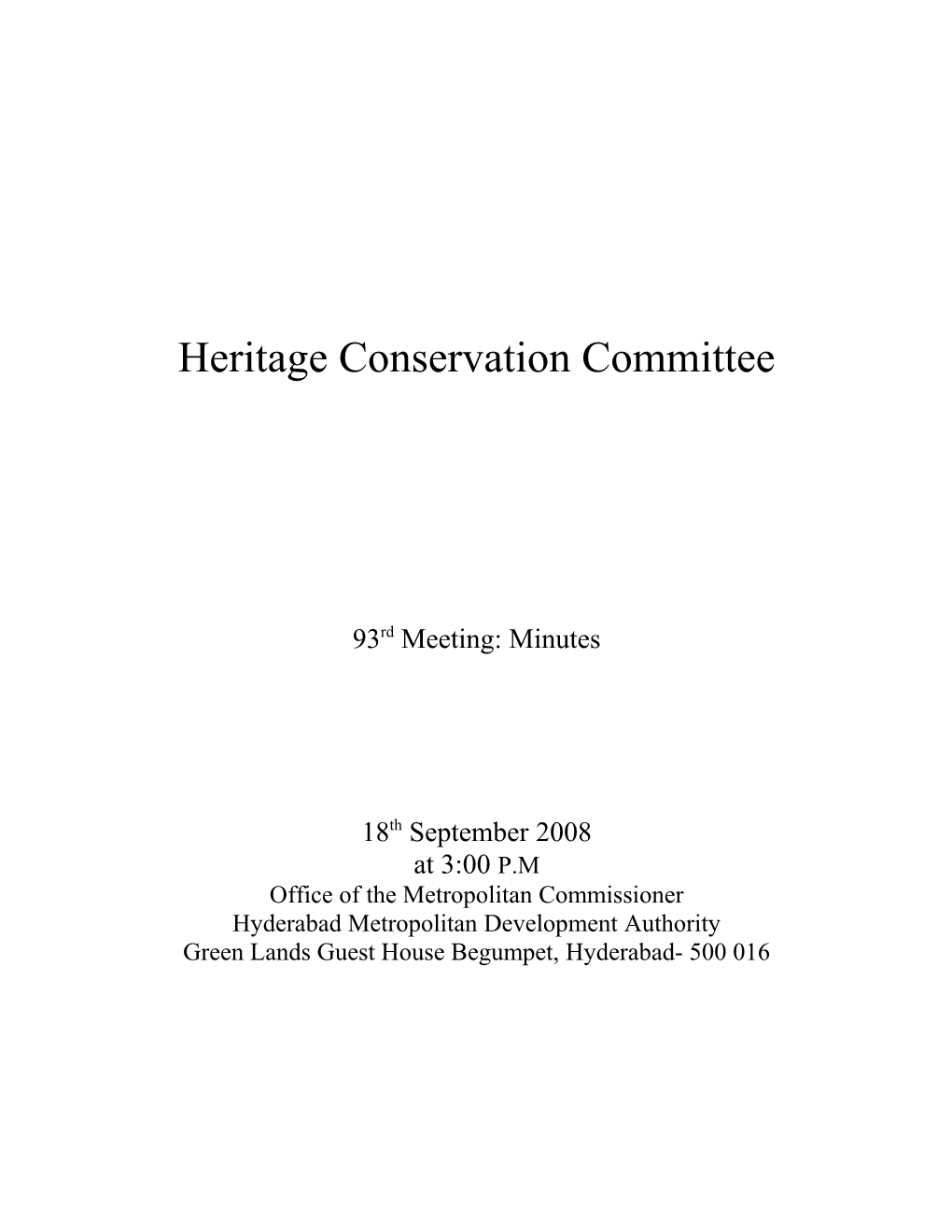 Heritage Conservation Committee