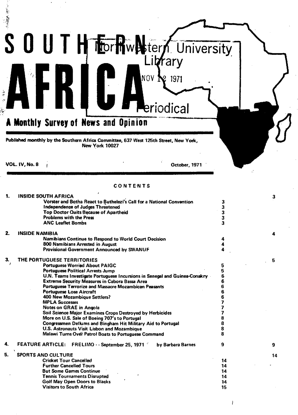 S 0 T...Er Uiversity7 Liary NOV 1971