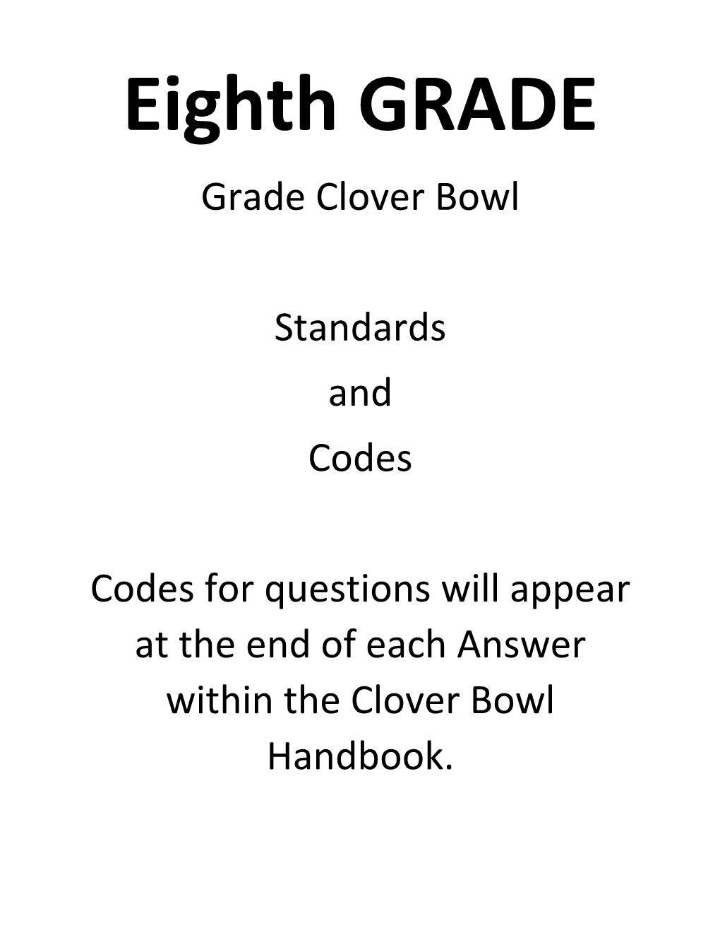 8Th Grade Codes and Standards