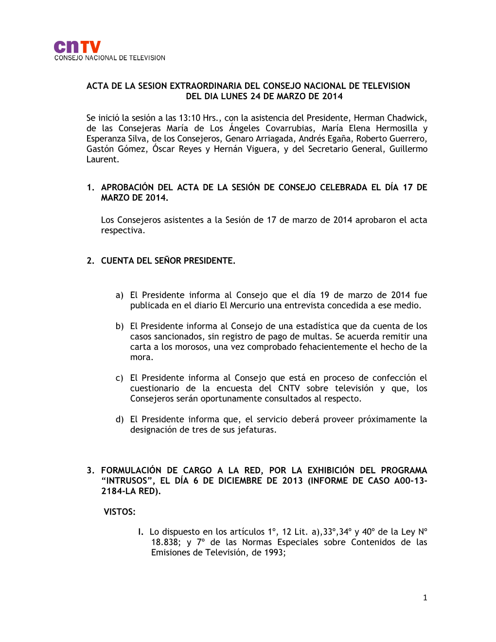 1 Acta De La Sesion Extraordinaria Del Consejo