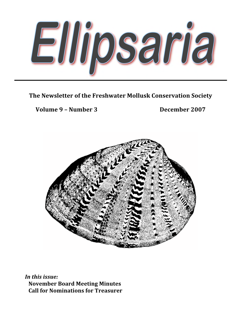 The Newsletter of the Freshwater Mollusk Conservation Society