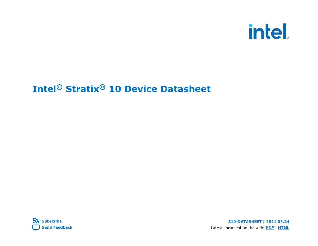 Intel® Stratix® 10 Device Datasheet