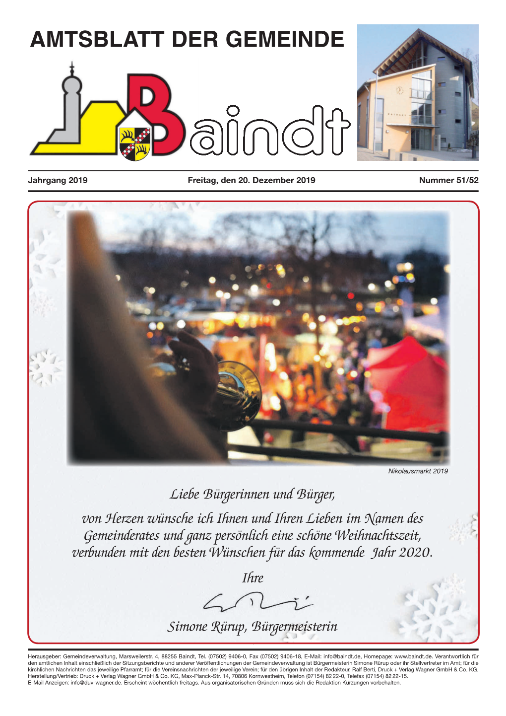 Amtsblatt Vom 20.12.2019