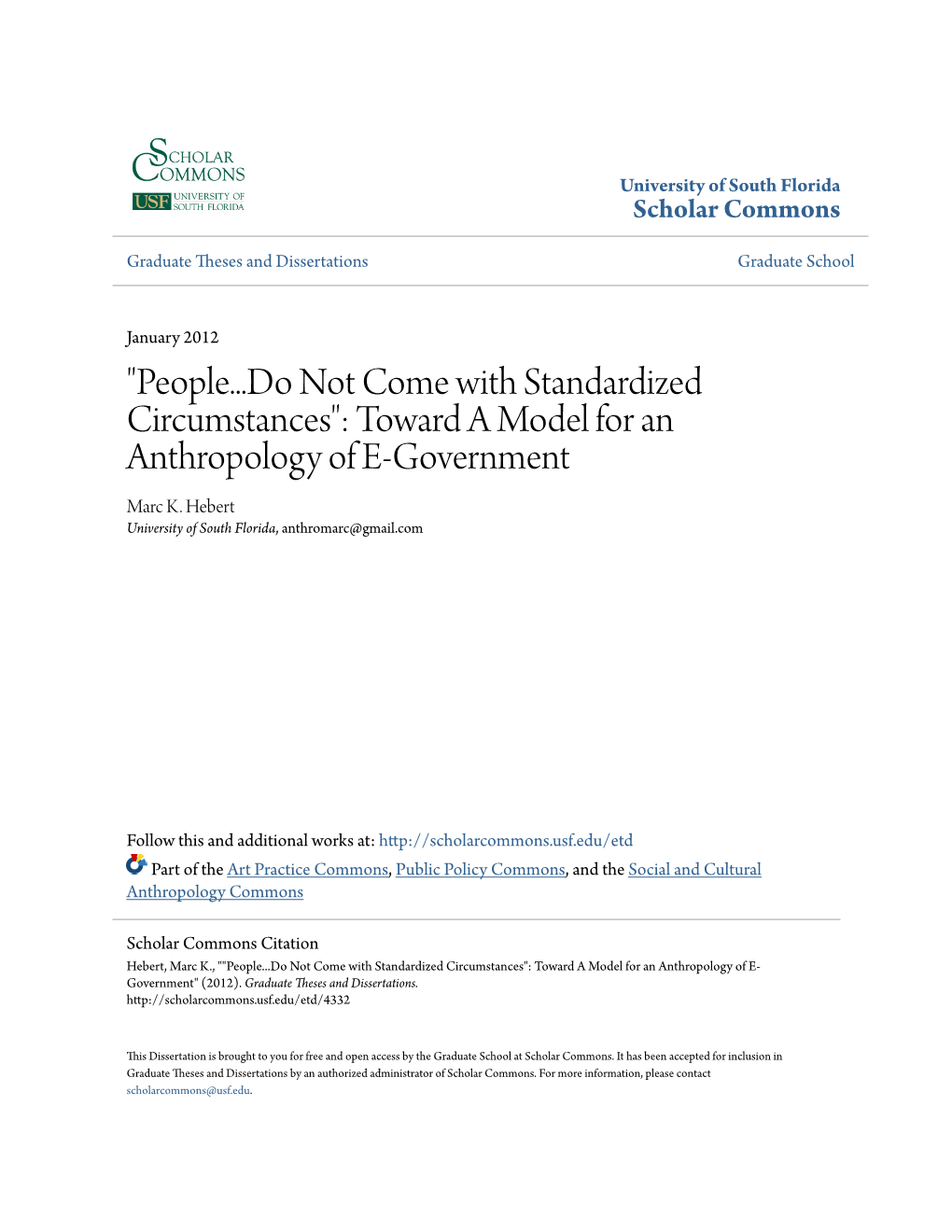 Toward a Model for an Anthropology of E-Government Marc K