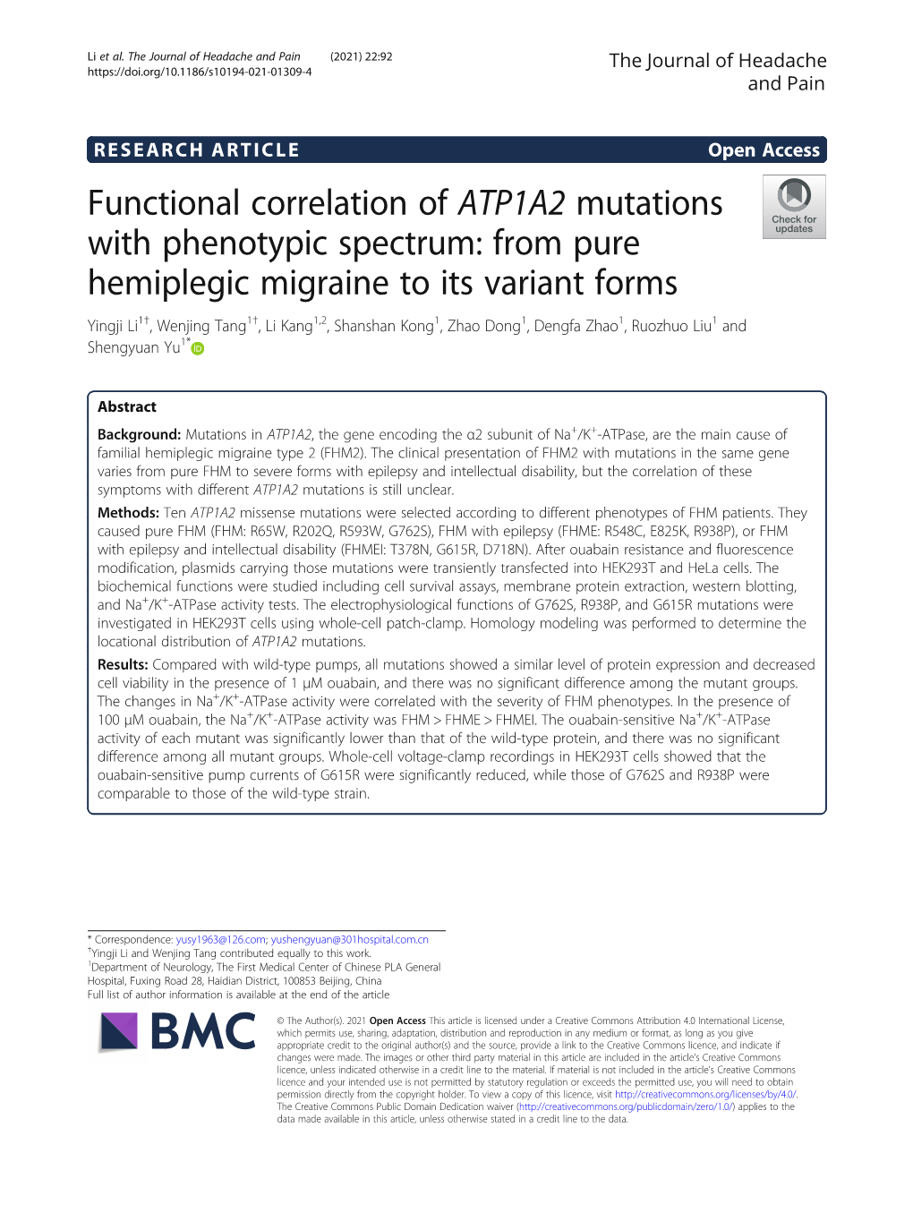 Functional Correlation of ATP1A2 Mutations with Phenotypic Spectrum