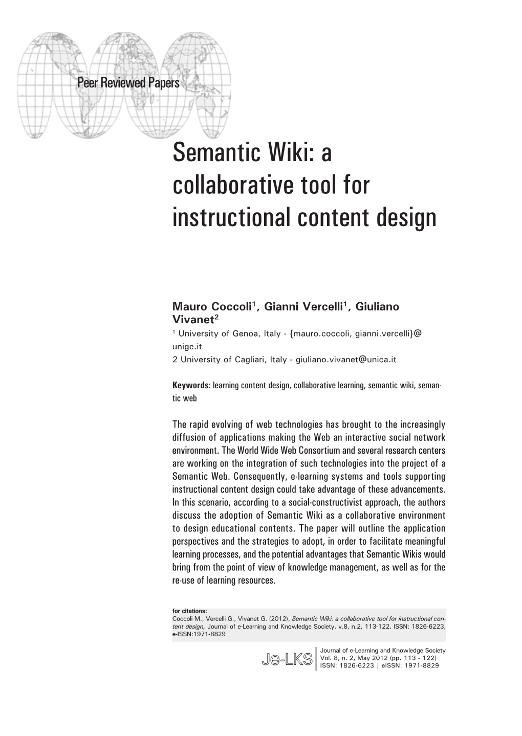 Semantic Wiki: a Collaborative Tool for Instructional Content Design