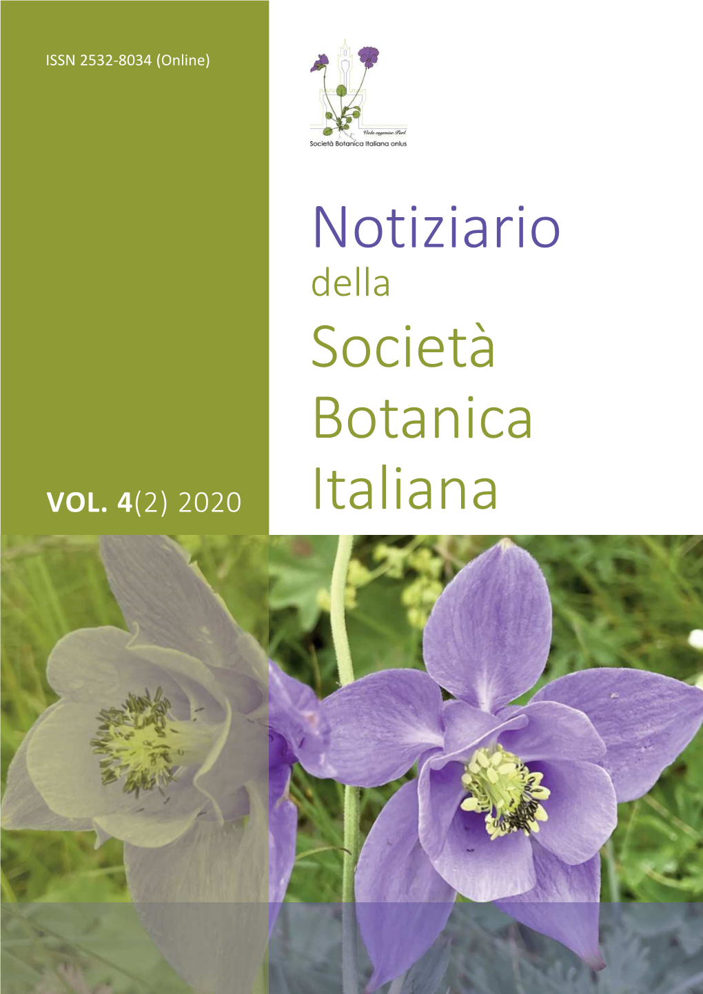 Notiziario Della Società Botanica Italiana Rivista Online Pubblicazione Semestrale ­ Decreto Del Tribunale Di Firenze N
