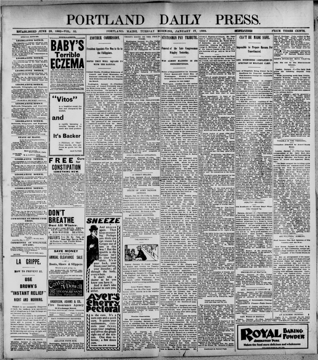 Portland Daily Press: January 17, 1899