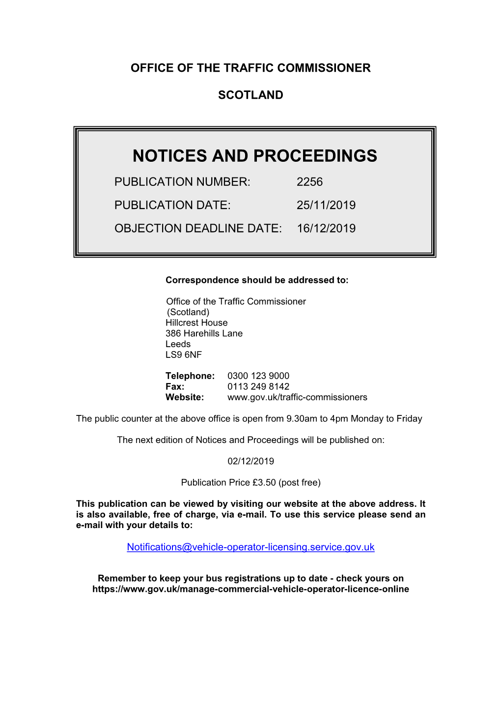 Notices and Proceedings for Scotland