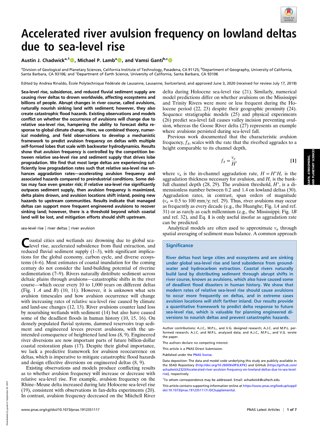 Accelerated River Avulsion Frequency on Lowland Deltas Due to Sea-Level Rise