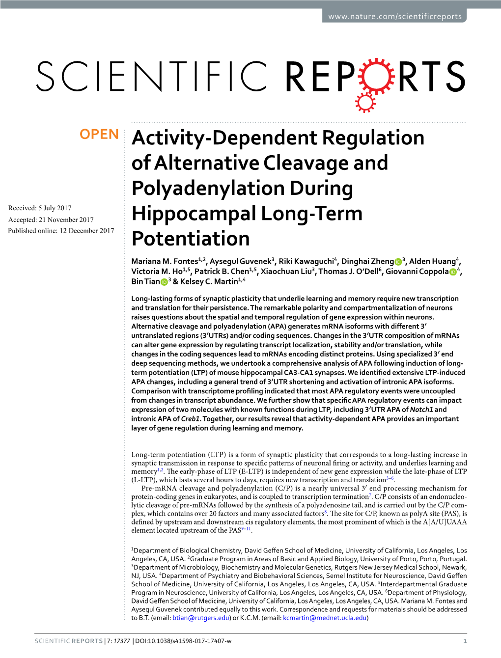 Activity-Dependent Regulation of Alternative Cleavage And