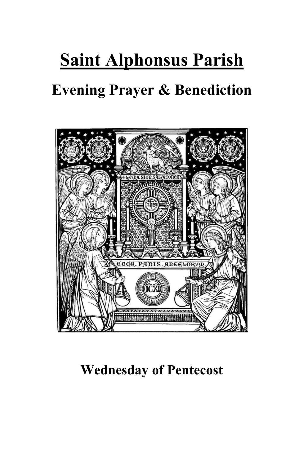 Saint Alphonsus Parish Evening Prayer & Benediction