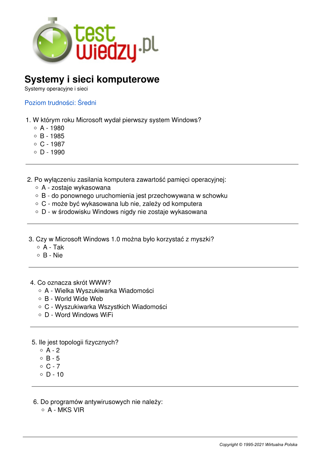 Systemy I Sieci Komputerowe Systemy Operacyjne I Sieci