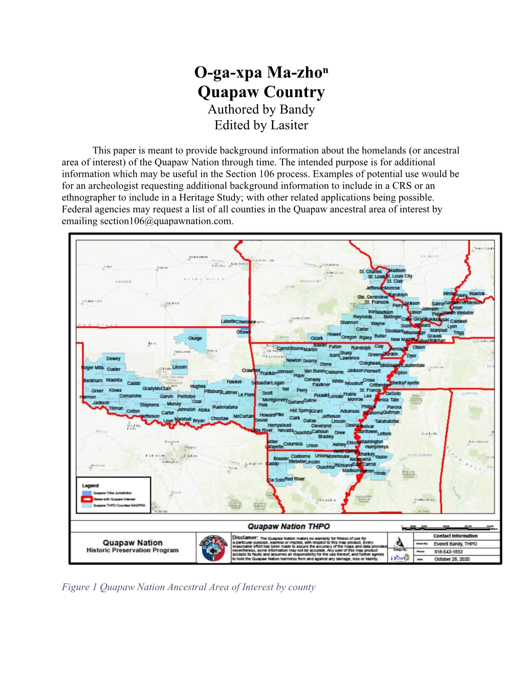 O-Ga-Xpa Ma-Zhoⁿ – Quapaw Country Authored by Bandy Edited by Lasiter