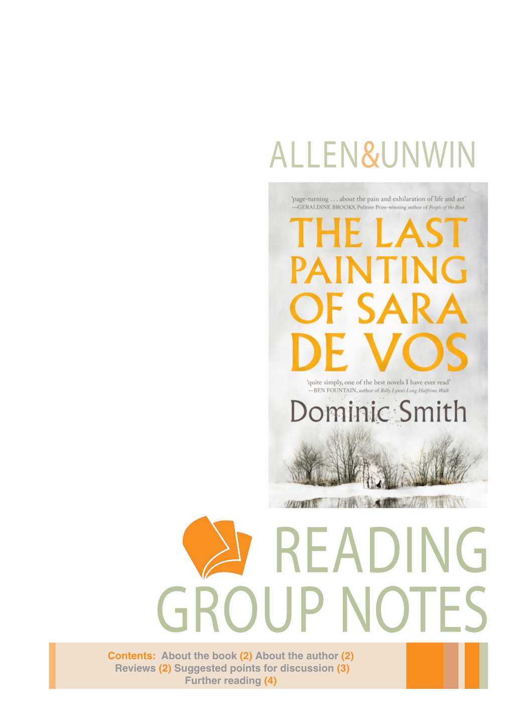 The Last Painting of Sara De Vos Reading Group Notes