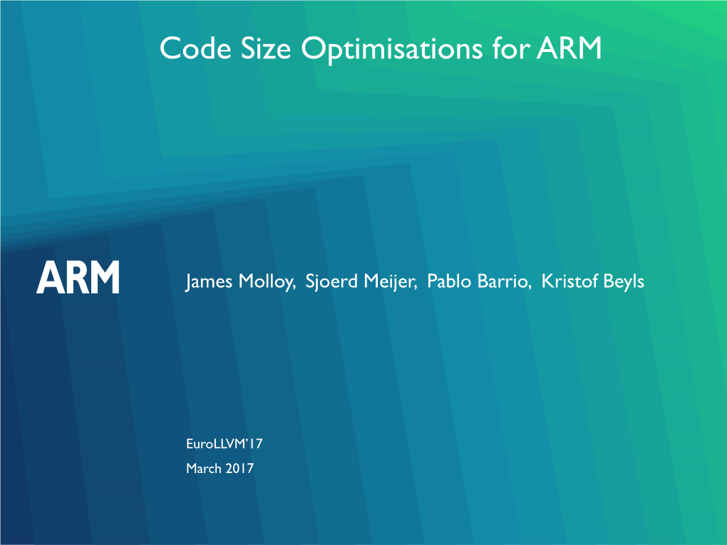 Code Size Optimisations for ARM