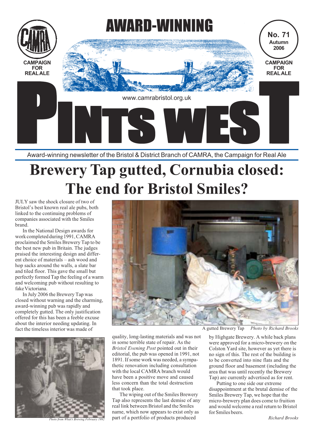AWARD-WINNING Brewery Tap Gutted, Cornubia Closed: the End