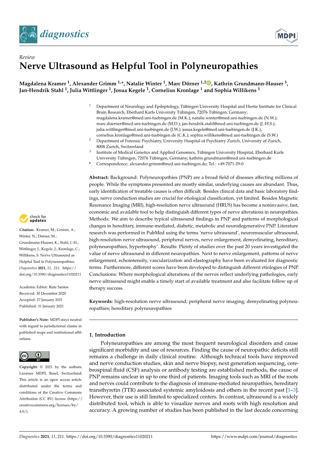 Nerve Ultrasound As Helpful Tool in Polyneuropathies