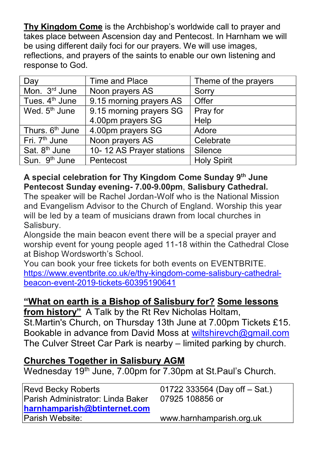 A Talk by the Rt Rev Nicholas Holtam, St.Martin's Church, on Thursday 13Th June at 7.00Pm Tickets £15