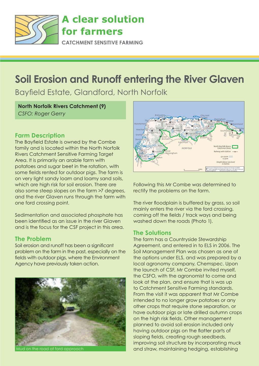 Soil Erosion and Runoff Entering the River Glaven Bayfield Estate, Glandford, North Norfolk