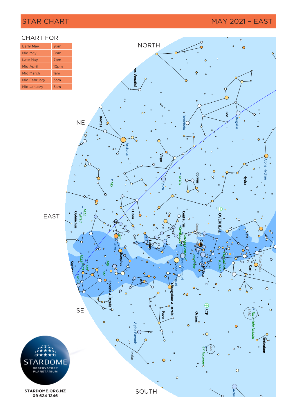 Star Chart May 2021 – East