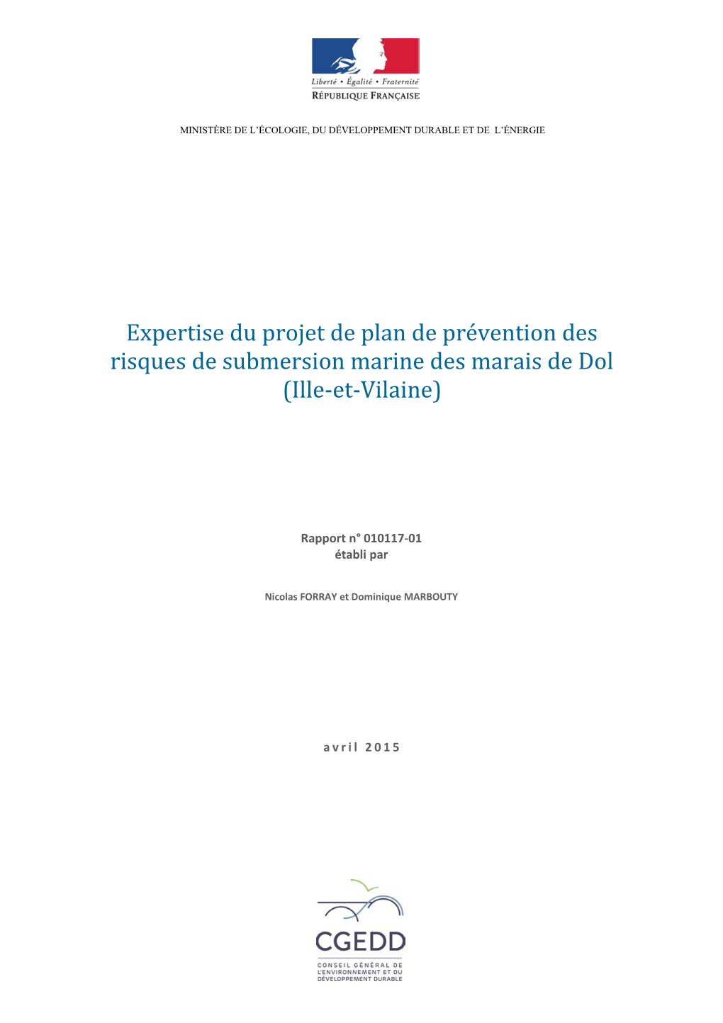 Expertise Du Projet De Plan De Prévention Des Risques De Submersion Marine Des Marais De Dol (Ille-Et-Vilaine)