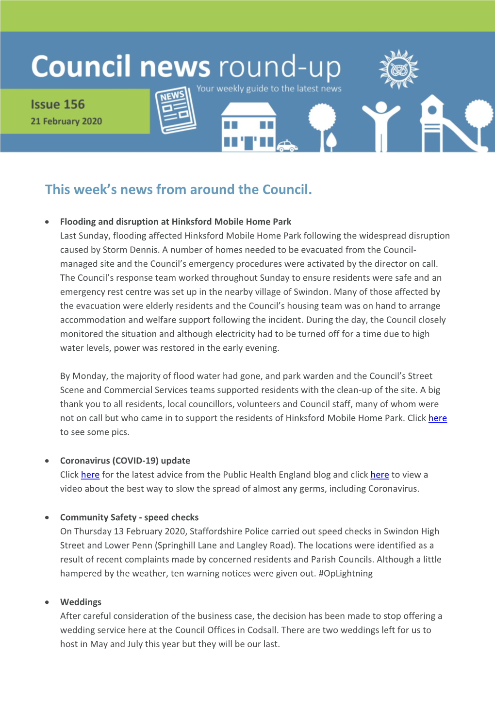 This Week's News from Around the Council