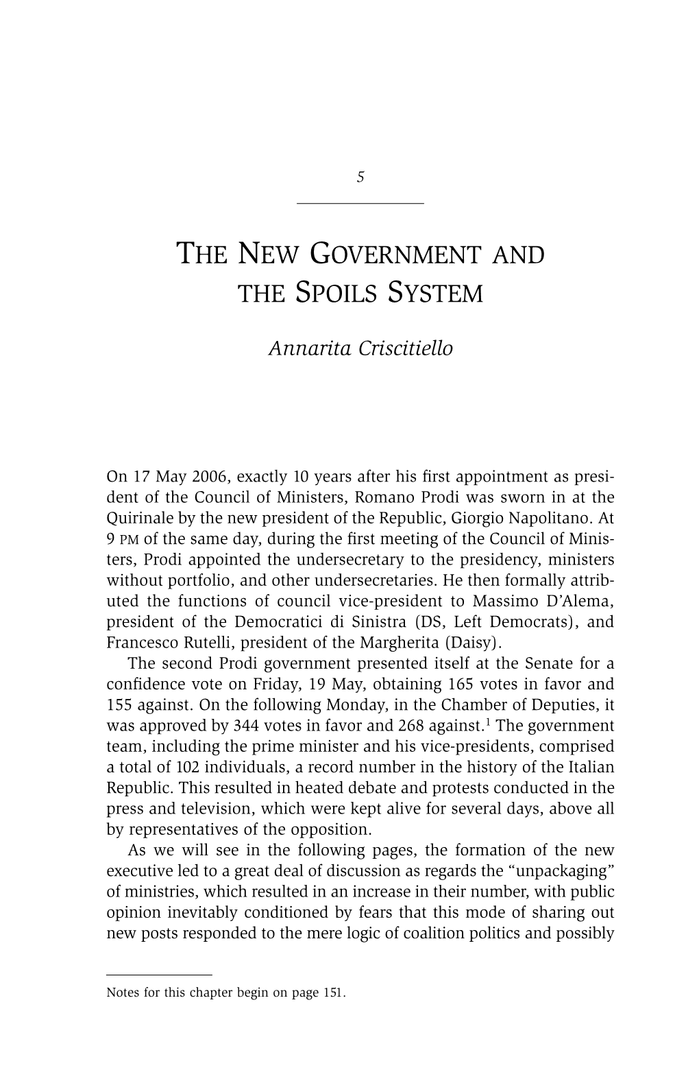 The New Government and the Spoils System